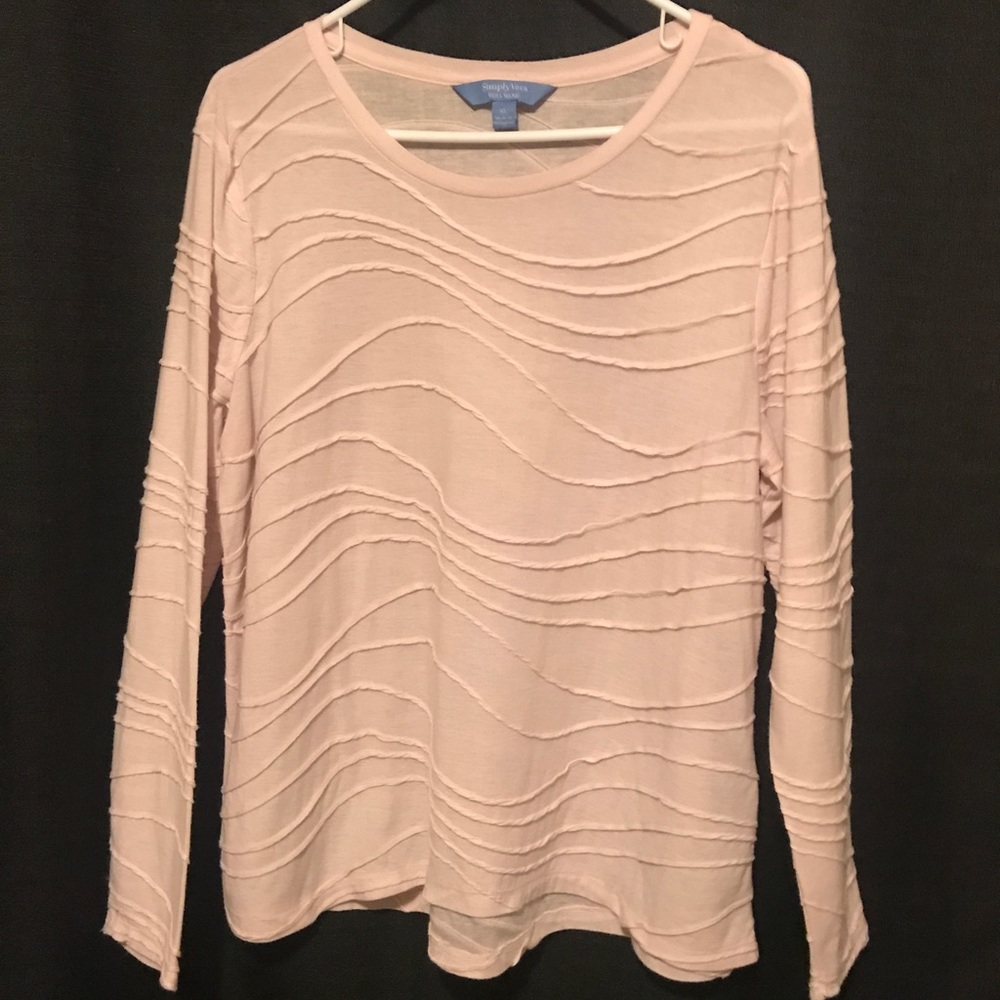Vera Wang Simply Vera long sleeved pink shirt. XL